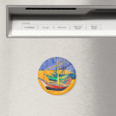 ファンゴッホボートインプレシショニズムビーチ マグネット (インサイチュ (食洗機))