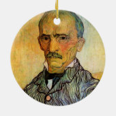 ファンゴッホポートレートのトラブク、ヴィンテージ印象派 セラミックオーナメント (裏面)