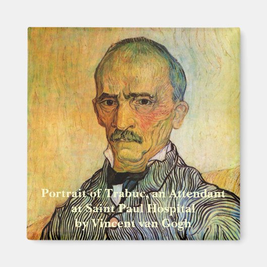 ファンゴッホポートレートのトラブク、ヴィンテージ印象派 マグネット (正面)