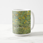 ファンゴッホメドウと黄色の花植物芸術 コーヒーマグカップ (正面右)