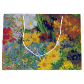 ファンゴッホラージGIFのデイジーとアネモネス付き花瓶 ラージペーパーバッグ (正面)