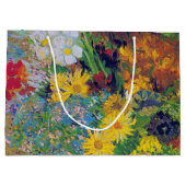 ファンゴッホラージGIFのデイジーとアネモネス付き花瓶 ラージペーパーバッグ (裏面)