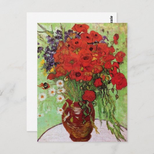 ファンゴッホレッドポピーとデイジーはがき ポストカード (正面/裏面)