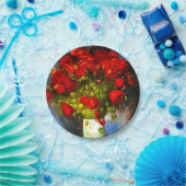 ファンゴッホレッドポピー ペーパープレート (パーティー)