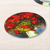 ファンゴッホレッドポピー ラウンドペーパーコースター (アングル)
