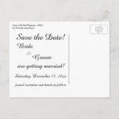 ファンゴッホレッドポピー、ヴィンテージ日付を保存 案内ポストカード (裏面)