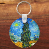 ファンゴッホロードとサイプレスとスター キーホルダー (正面)