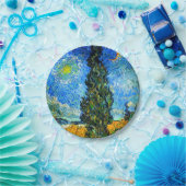 ファンゴッホロードとサイプレスとスター ペーパープレート (パーティー)