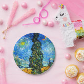 ファンゴッホロードとサイプレスとスター ペーパープレート (パーティー)