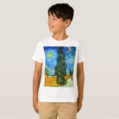 ファンゴッホロードとサイプレスとスター Tシャツ (正面フル)