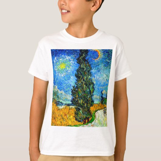 ファンゴッホロードとサイプレスとスター Tシャツ (正面)