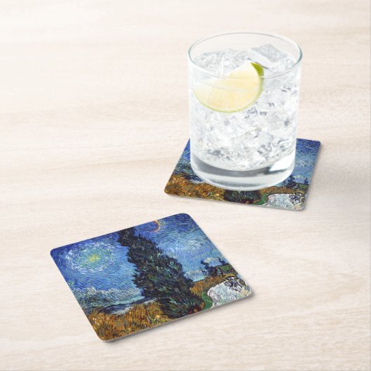 ファンゴッホロードとプレス印象派 スクエアペーパーコースター (インサイチュ)