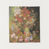 ファンゴッホヴィンテージ牡丹と菊 タペストリー (正面)