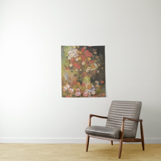 ファンゴッホヴィンテージ牡丹と菊 タペストリー (インサイチュ)