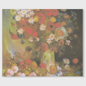 ファンゴッホヴィンテージ牡丹と菊 ラッピングペーパー (フラット)