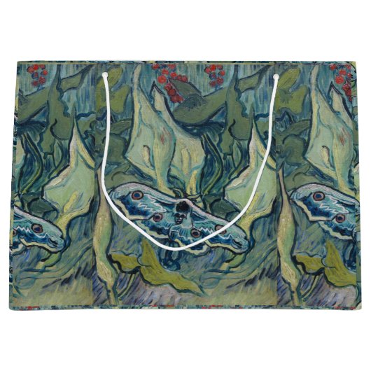 ファンゴッホヴィンテージ素晴らしピーコックモス ラージペーパーバッグ (正面)