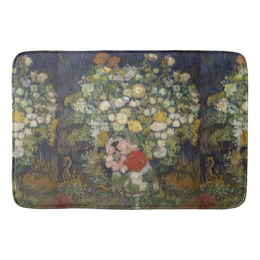 ファンゴッホヴィンテージ花瓶の花束 バスマット (正面)