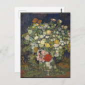 ファンゴッホヴィンテージ花瓶の花束 ポストカード (正面/裏面)