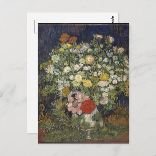 ファンゴッホヴィンテージ花瓶の花束 ポストカード (正面/裏面)