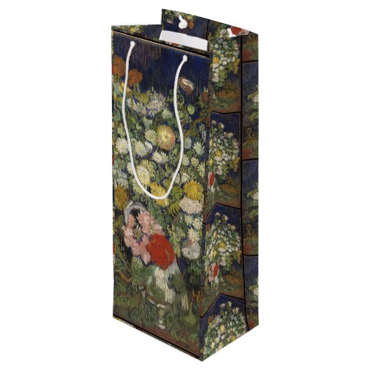 ファンゴッホヴィンテージ花瓶の花束 ワインギフトバッグ (裏面アングル)