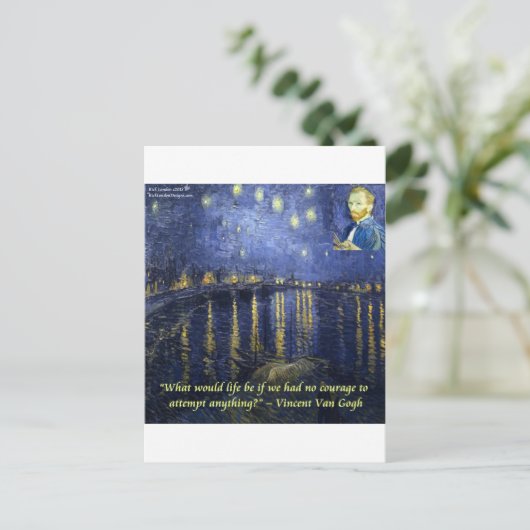 ファンゴッホ勇気引用文 ポストカード (スタンド正面)