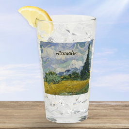 ファンゴッホ小麦畑サイプレス名前をカスタムする タンブラーグラス