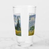 ファンゴッホ小麦畑サイプレス名前をカスタムする タンブラーグラス (左)