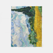 ファンゴッホ小麦畑サイプレス。印象主義 フリースブランケット (正面)