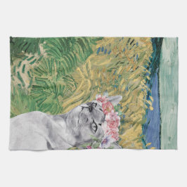 ファンゴッホ小麦畑ファンシーと猫 キッチンタオル