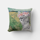 ファンゴッホ小麦畑ファンシーと猫 クッション (正面)