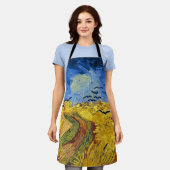 ファンゴッホ小麦畑絵画印象派 エプロン (着用した状態)