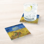 ファンゴッホ小麦畑絵画印象派 ガラスコースター (アングル)