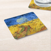 ファンゴッホ小麦畑絵画印象派 スクエアペーパーコースター (アングル)