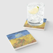 ファンゴッホ小麦畑絵画印象派 ストーンコースター (横)