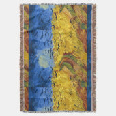 ファンゴッホ小麦畑絵画印象派 スローブランケット (正面縦)