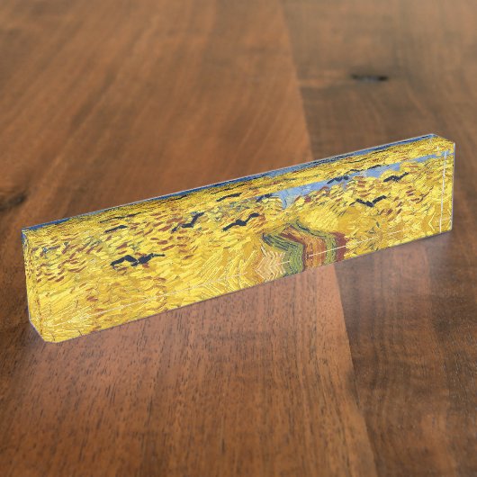 ファンゴッホ小麦畑絵画印象派 デスクネームプレート (側面)