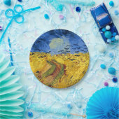 ファンゴッホ小麦畑絵画印象派 ペーパープレート (パーティー)