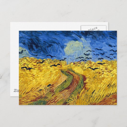 ファンゴッホ小麦畑絵画印象派 ポストカード (正面/裏面)