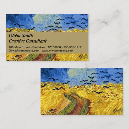 ファンゴッホ小麦畑絵画印象派 名刺 (正面/裏面)