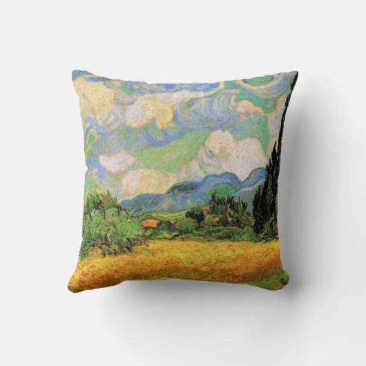 ファンゴッホ小麦畑wサイプレスatオートガリン クッション (裏面)