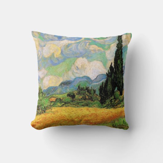 ファンゴッホ小麦畑wサイプレスatオートガリン クッション (正面)