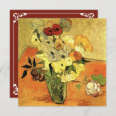 ファンゴッホ日本の花瓶wバラクリスマスパーティー 招待状 (正面/裏面)