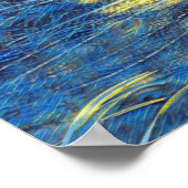 ファンゴッホ星空のナイトカラーで孔雀のアートワーク ポスター (角)