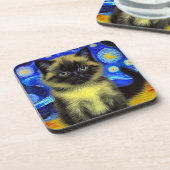 ファンゴッホ星空のナイトシャメネコ コースター (左側)