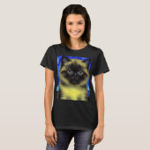 ファンゴッホ星空のナイトシャメネコ Tシャツ (正面フル)