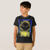 ファンゴッホ星空のナイトシャメネコ Tシャツ (正面フル)