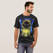 ファンゴッホ星空のナイトシャメネコ Tシャツ (正面フル)