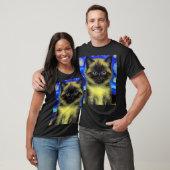 ファンゴッホ星空のナイトシャメネコ Tシャツ (ユニセックス)