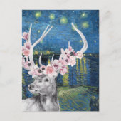 ファンゴッホ星空の夜とフラワースタッグのコンパイル ポストカード (正面)