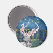 ファンゴッホ星空の夜とフラワースタッグのコンパイル マグネット (正面/裏面)